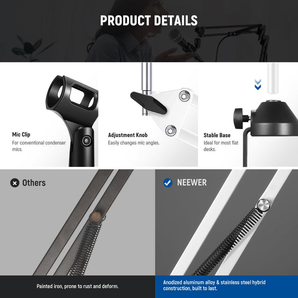NEEWER Low Profile Mic Arm Desk Mount