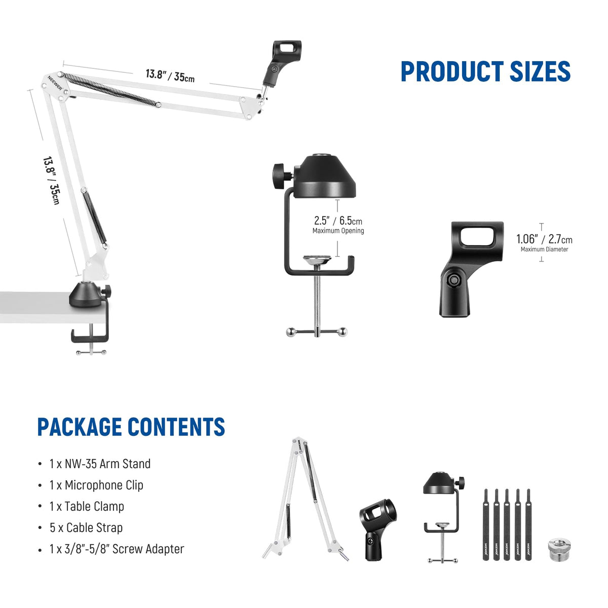 NEEWER Low Profile Mic Arm Desk Mount