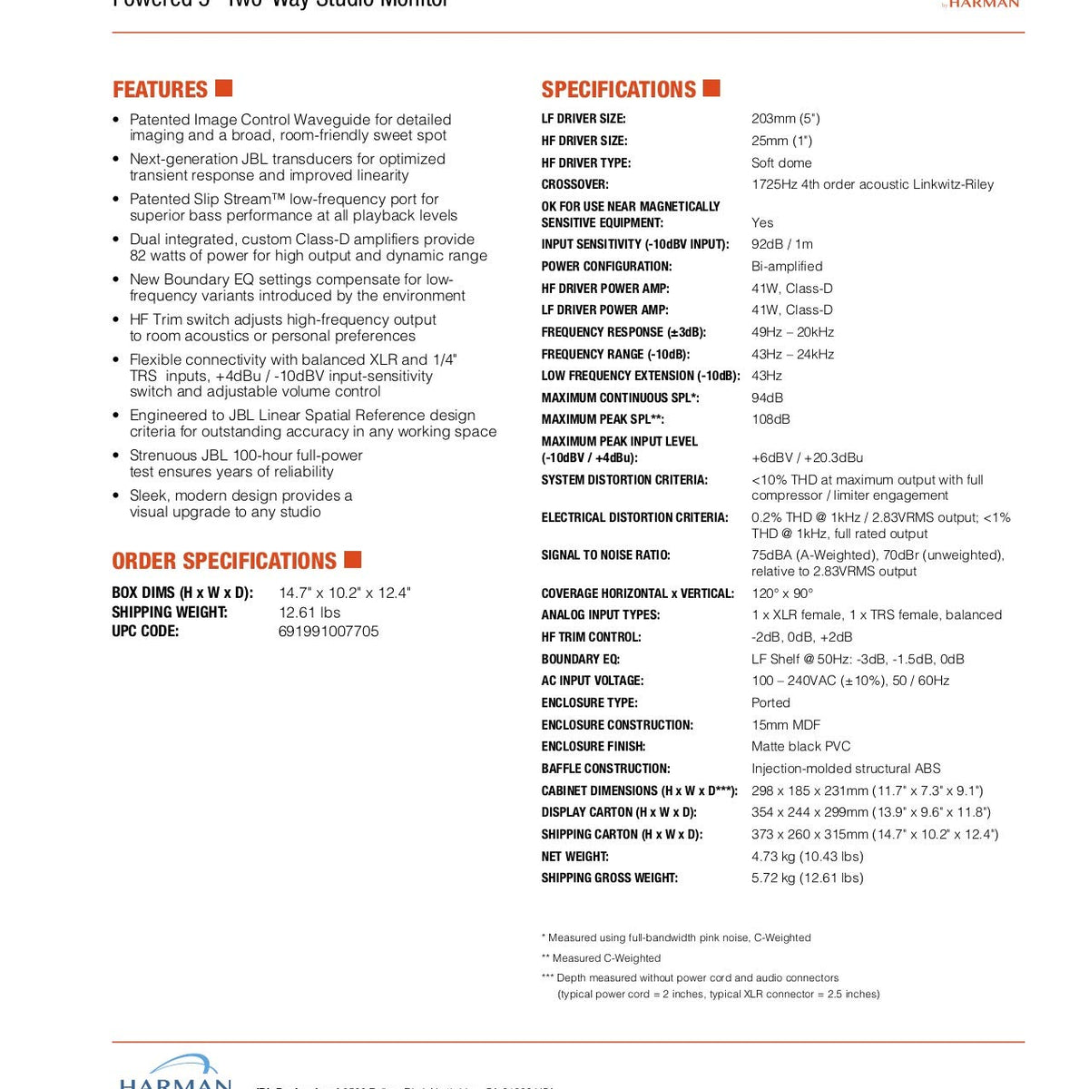 JBL 305P MkII Studio Monitors