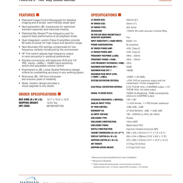 JBL 305P MkII Studio Monitors